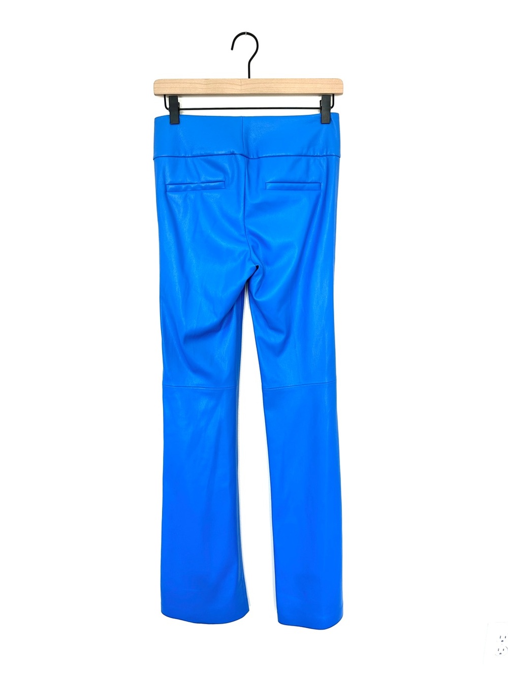 Alice + Olivia Electric Cobalt Blue Faux Leather Bootcut Pants - Picture 5 of 14